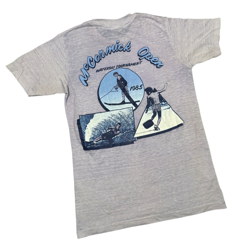 Vintage 1985 McCormick‎ Open Waterski Tournament T-Shirt Purple Florida Thin 80s